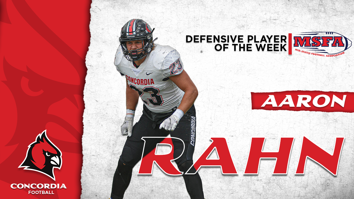 Rahn claims Weekly Awards for MSFA and NCCAA