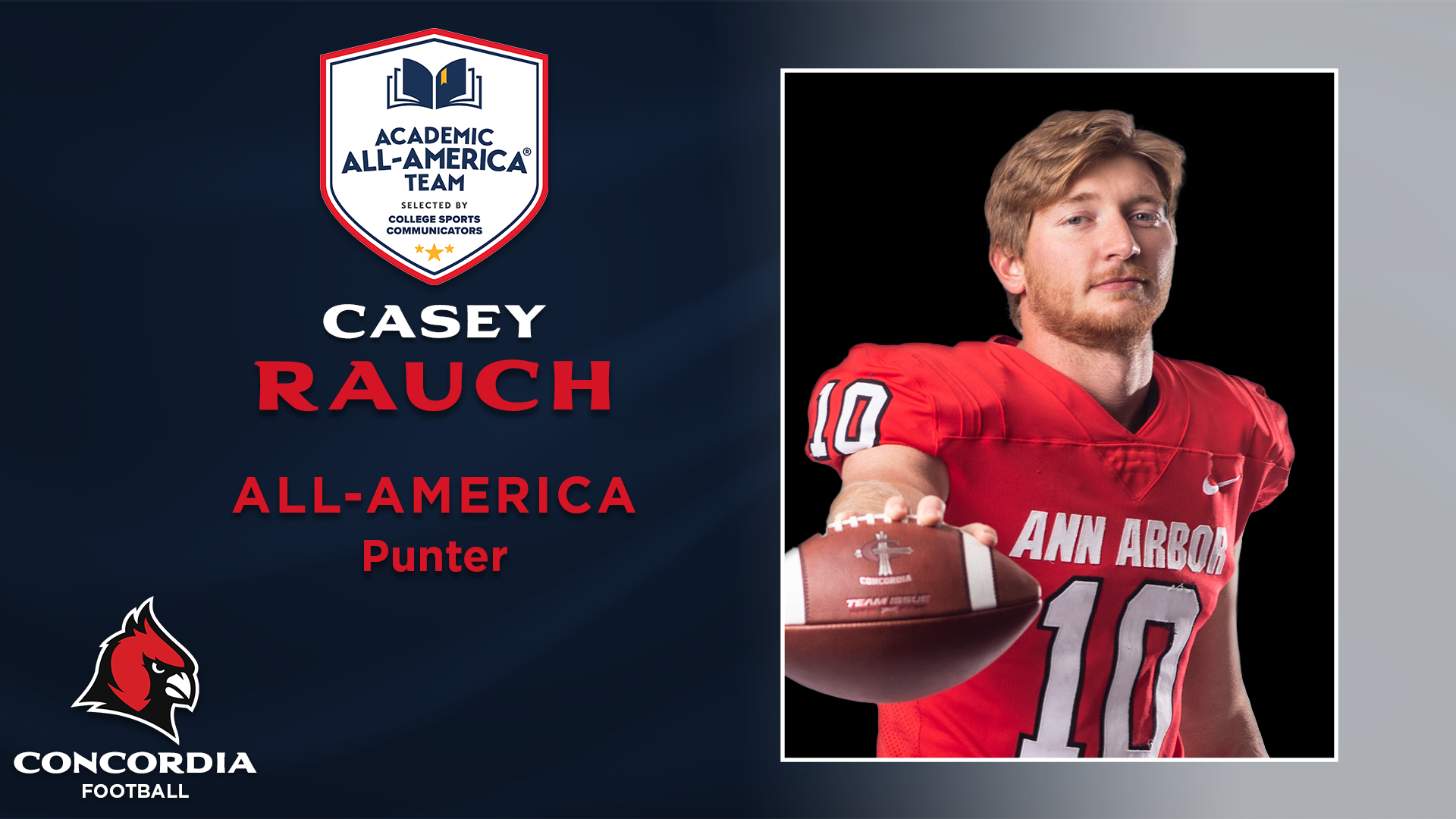 Football's Rauch earns CSC All-America honors