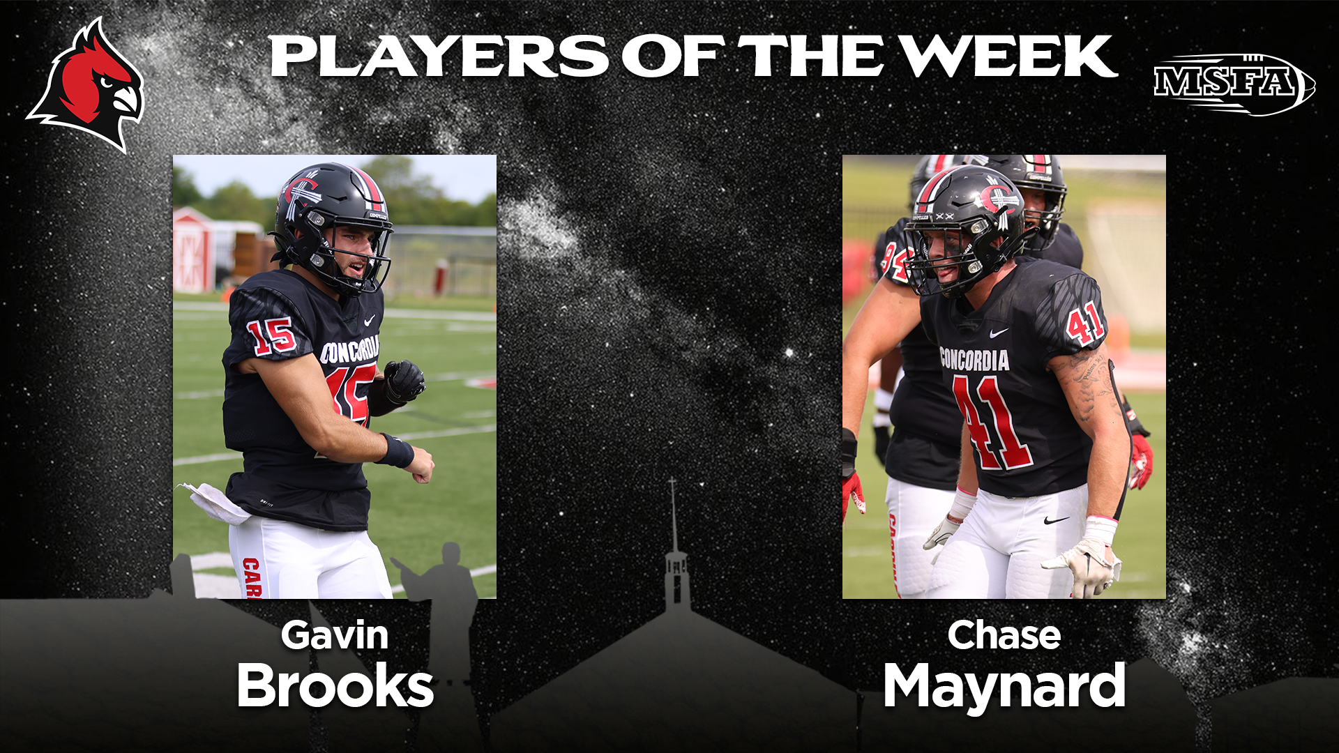 Football's Brooks and Maynard take home MSFA Player of the Week honors