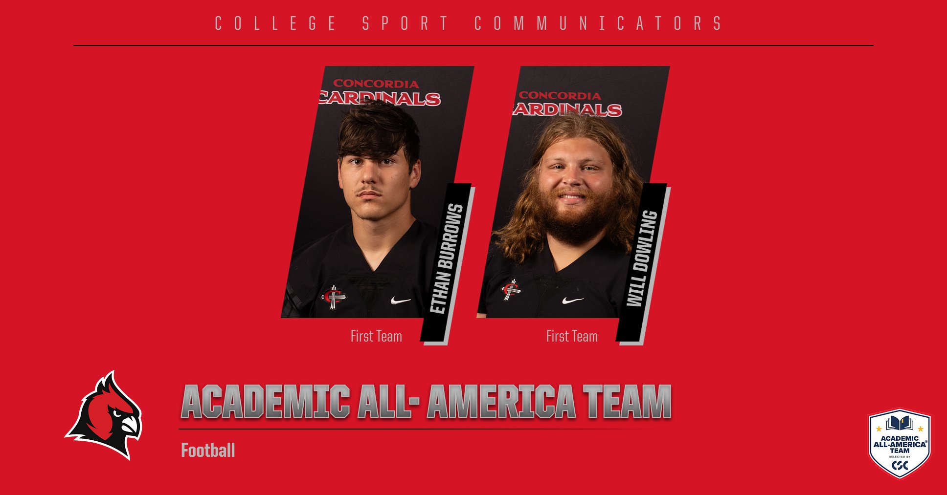 Pair of Cardinals named to CSC Academic All-America team