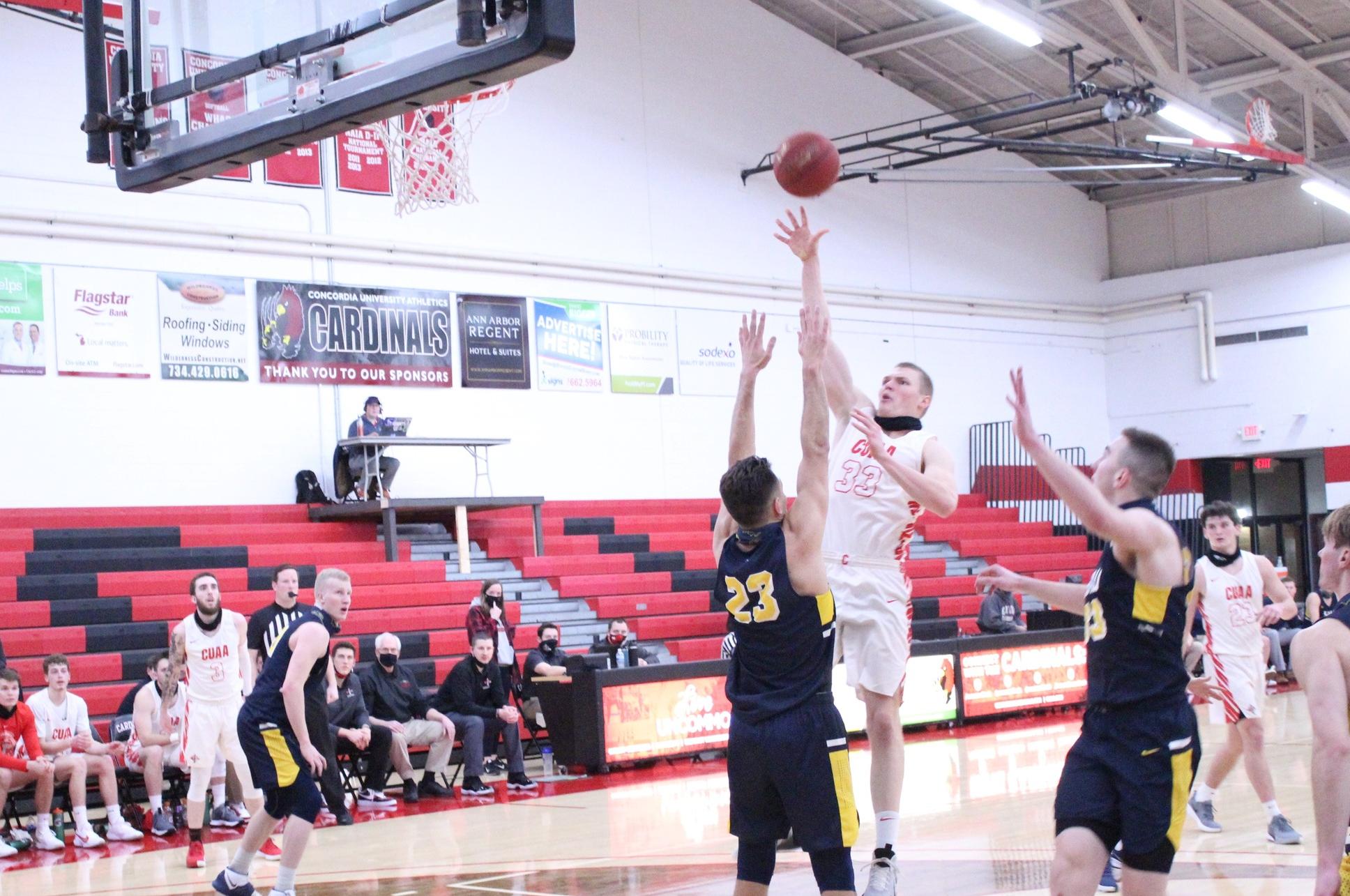 Men's basketball resumes competition with loss to Spring Arbor