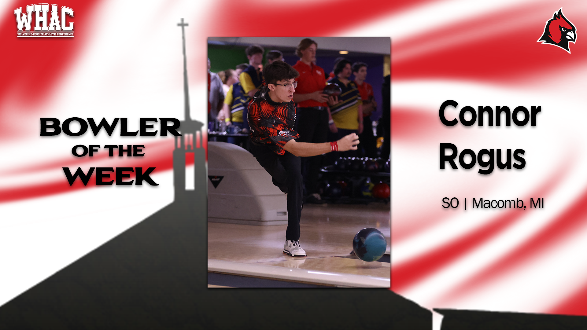 Connor Rogus takes home the first WHAC Bowler of the Week award of the season