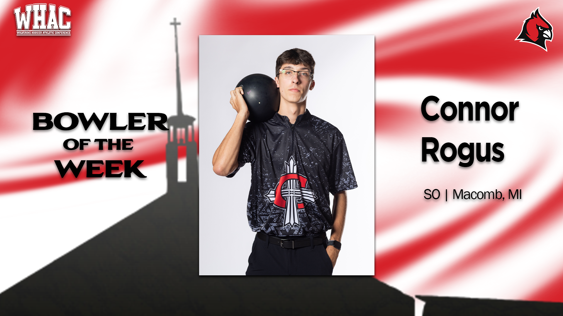Rogus earns second WHAC Bowler of the Week of the Season