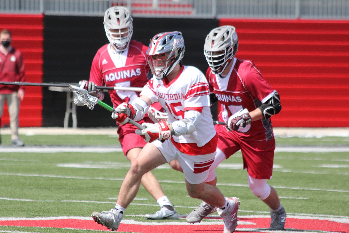 Sam Sage was 14-26 on faceoffs and recorded 10 ground balls (Picture courtesy of Michael Costello, all lacrosse Michigan)