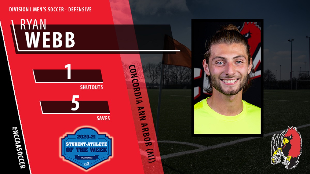 Ryan Webb named NCCAA Men's Soccer Student-Athlete of the Week