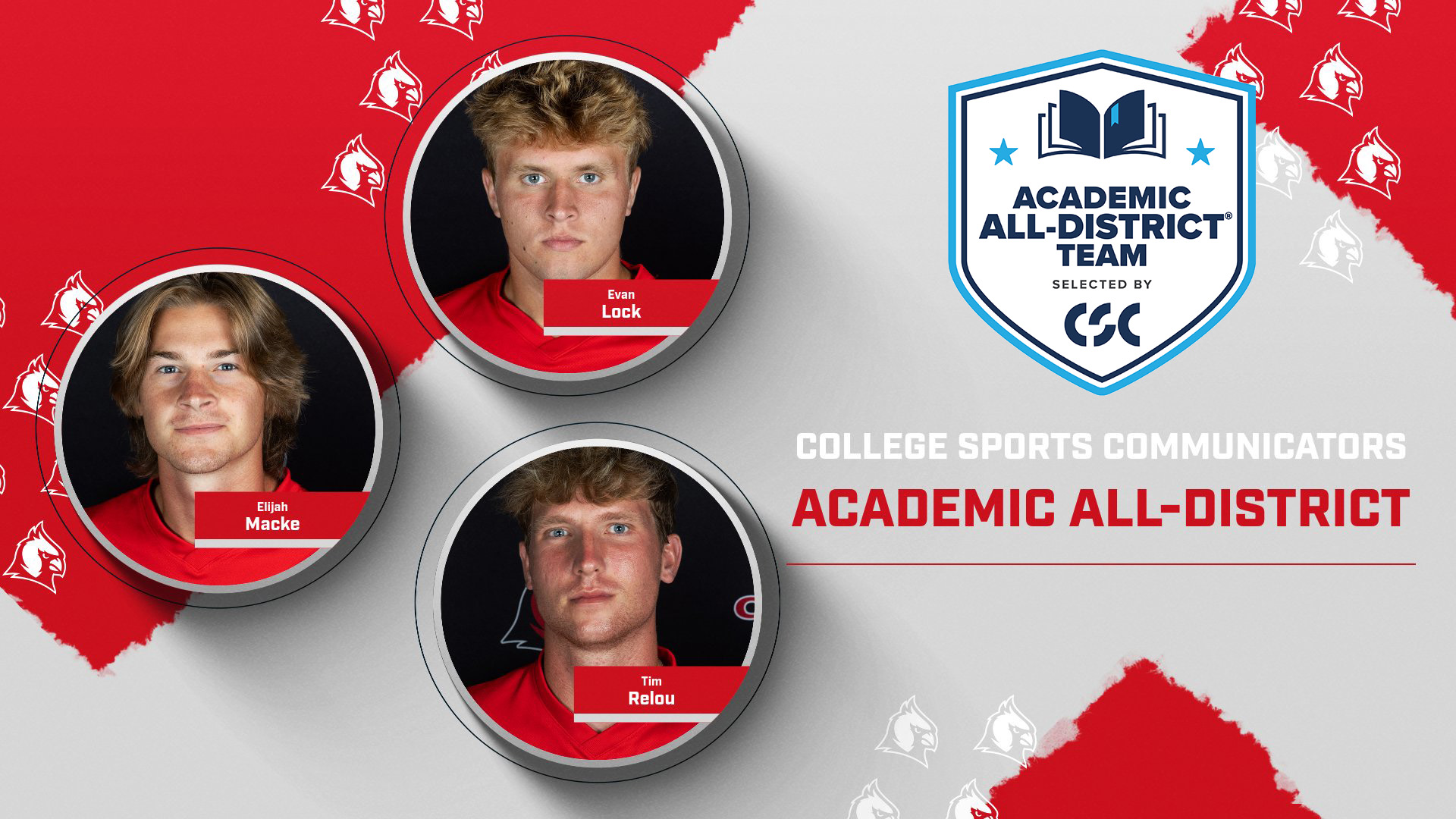 Lock, Macke, and Relou named to CSC Academic All-District Team