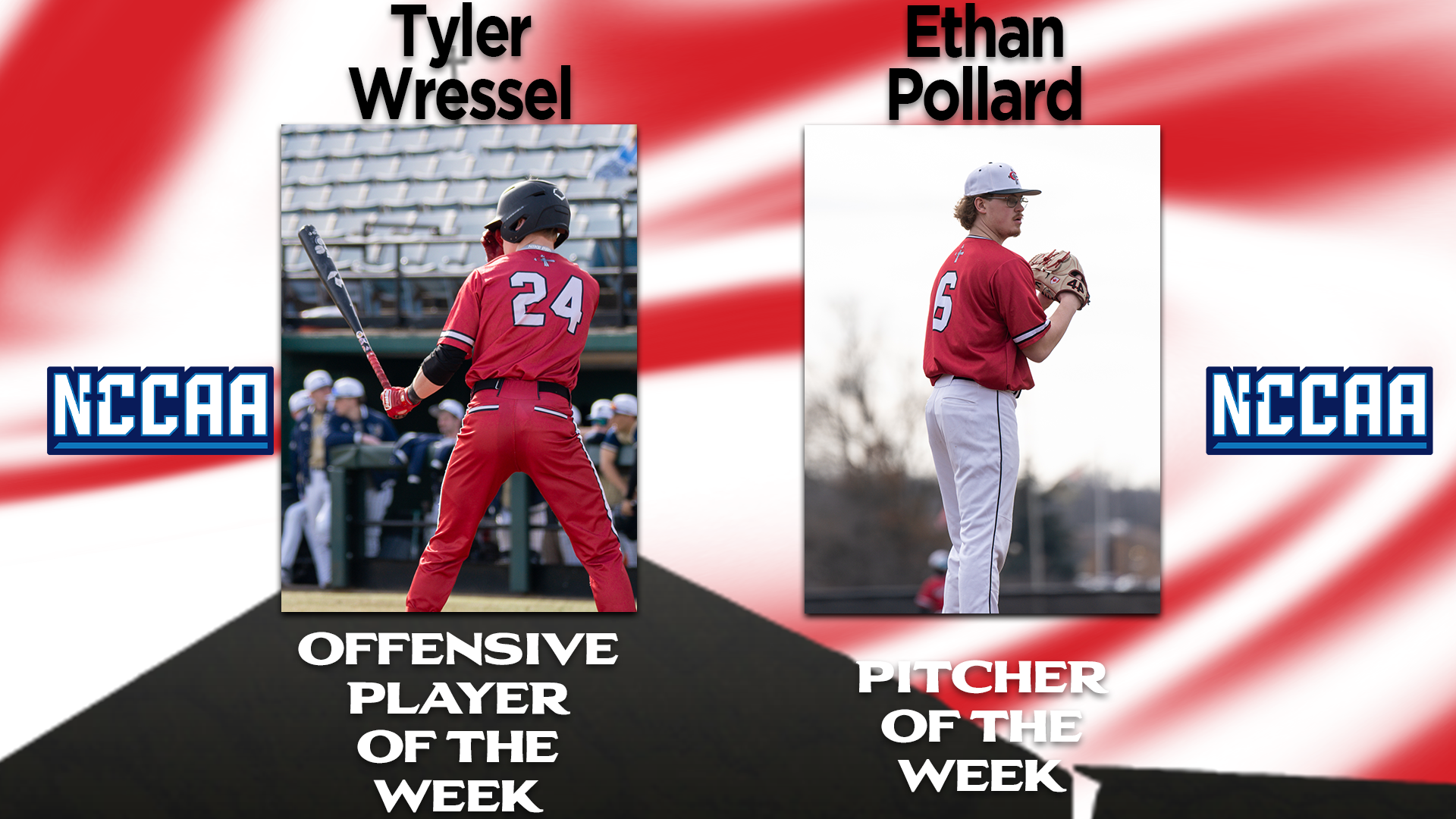 Tyler Wressel and Ethan Pollard earn NCCAA Players of the Week