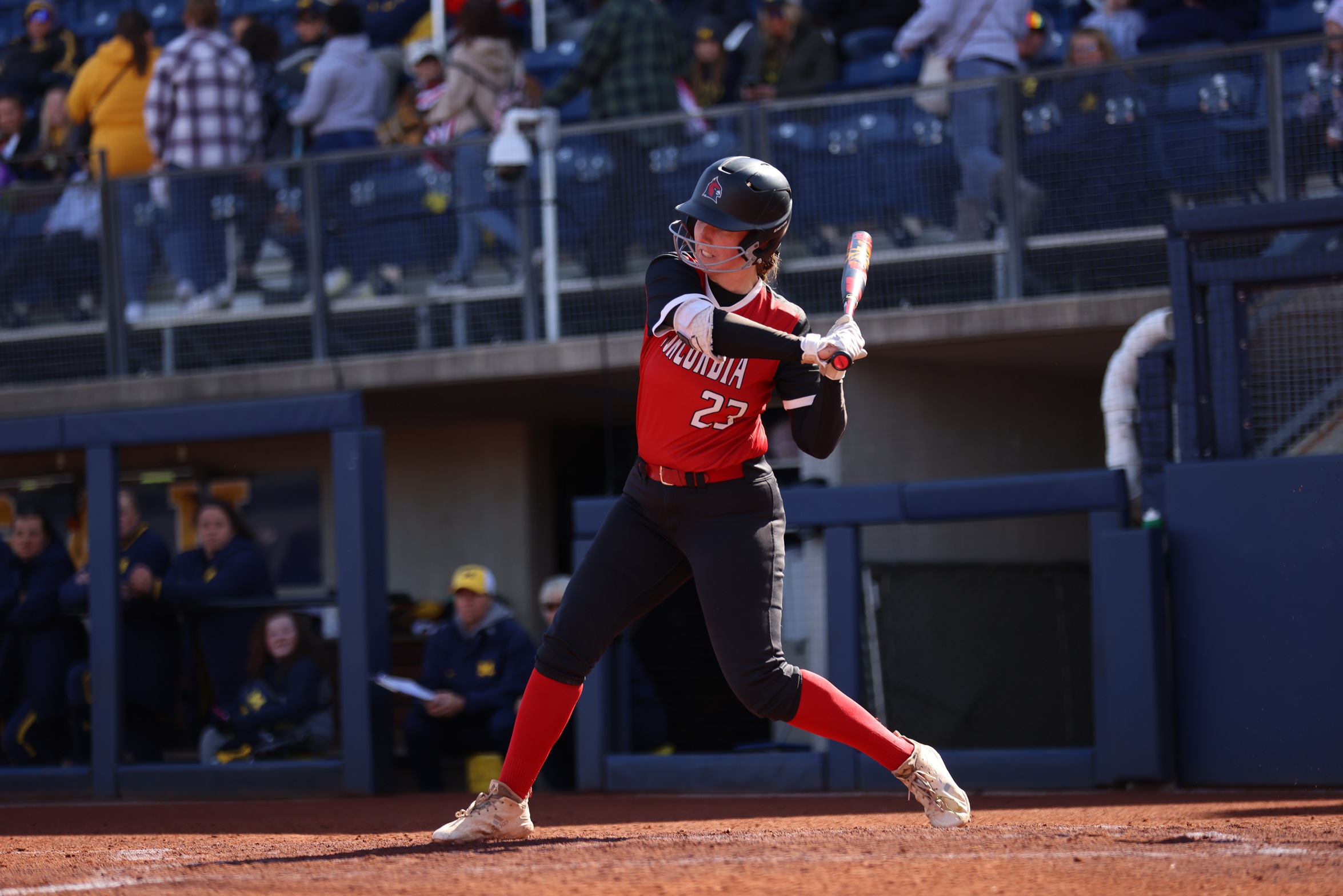 Softball splits first day at the St. Ambrose Dome Tournament