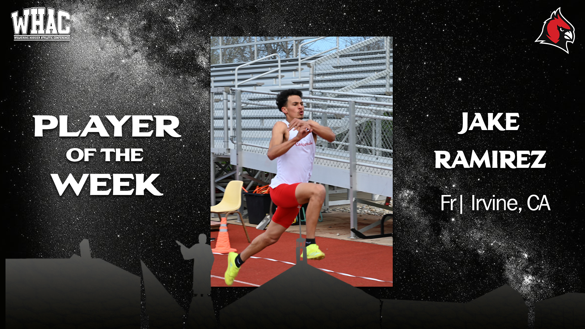 Jake Ramirez earns his first WHAC Field Athlete of the Week award