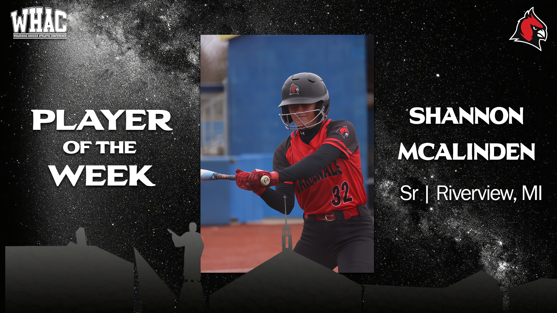 Shannon McAlinden wins 2nd WHAC {layer of the Week award of the season