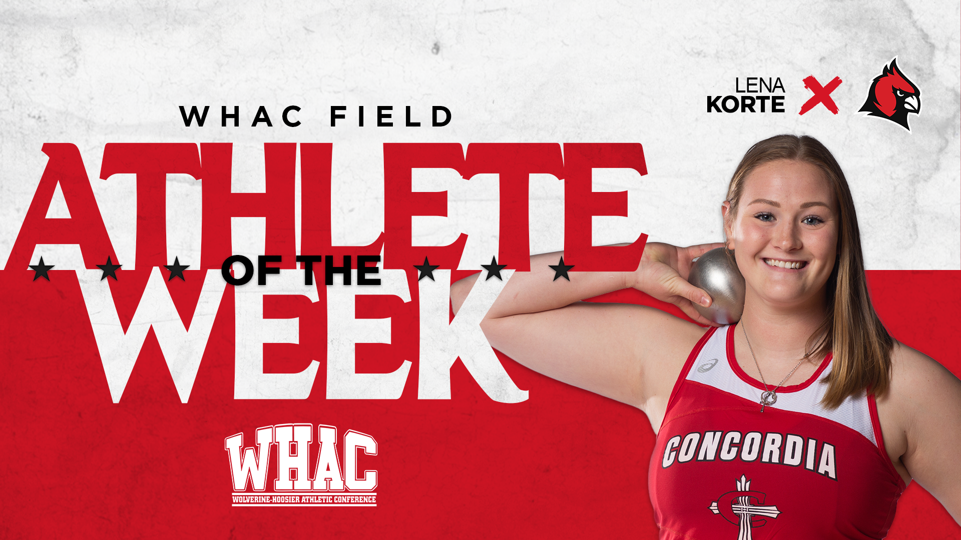 Lena Korte takes home WHAC Field Athlete of the Week